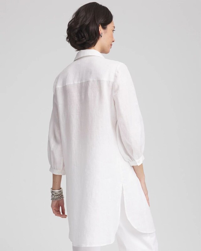 Pintuck Placket Linen Tunic - image 3